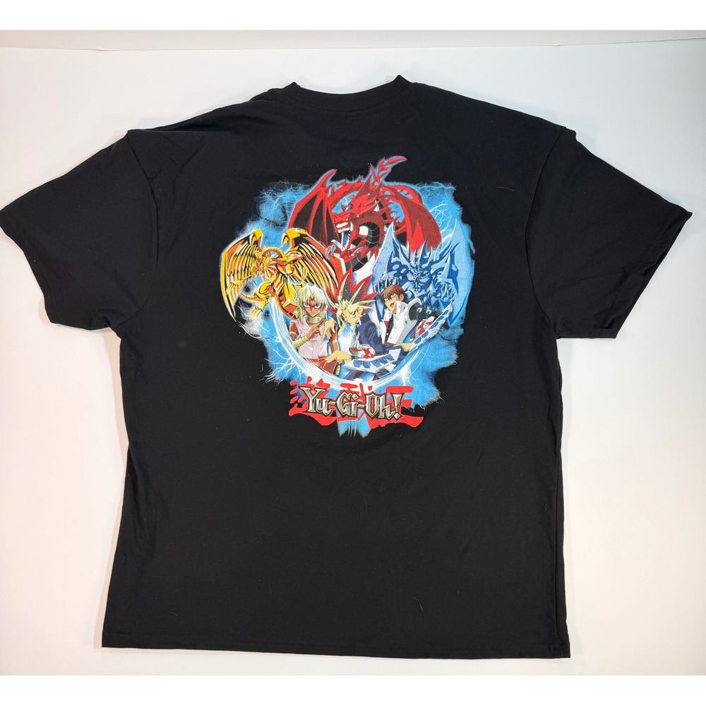 Yu-Gi-Oh Mens XL Black Graphic T-Shirt Yami Yugi Egyptian God Cards Anime Tee